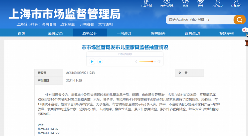 19批次儿童家具不合格 宜家 可优比等品牌上榜