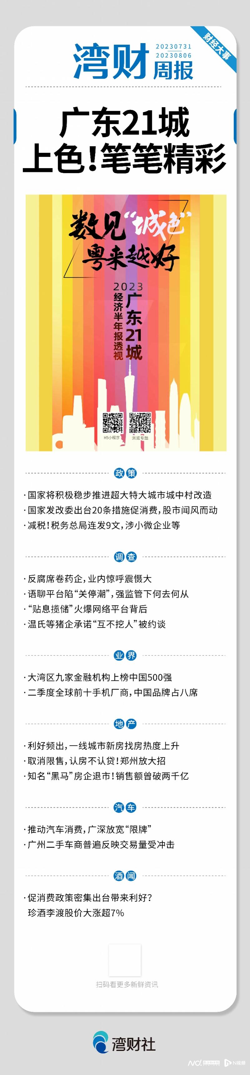 湾财大事记周报|给广东21城上色，太美了；广深拟放宽限牌