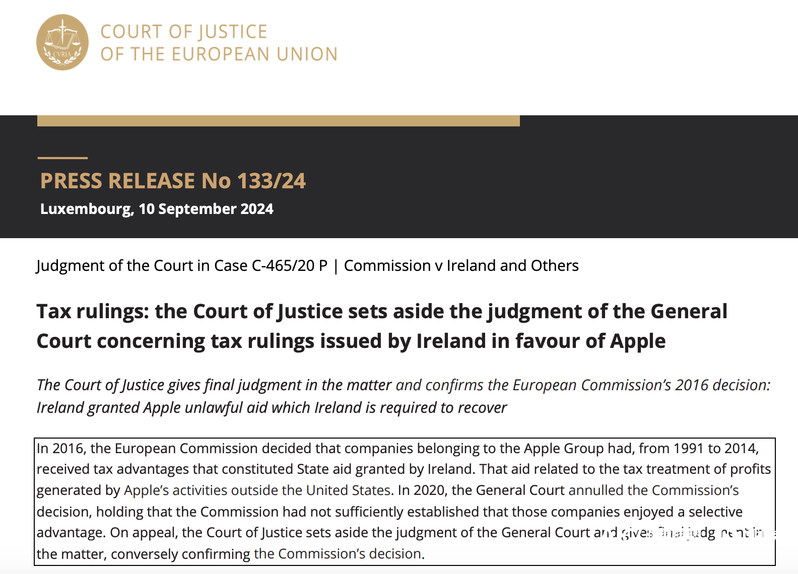 实缴远超130亿欧元！苹果避税案败诉，欧盟避税天堂不再？