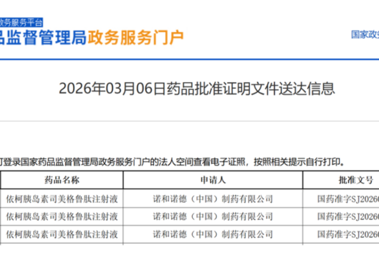 全球首个、一周一次注射可控血糖，该创新药率先在中国上市
